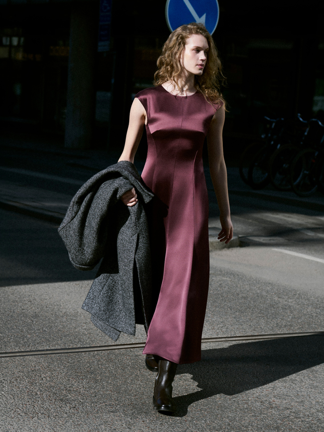 long satin dress